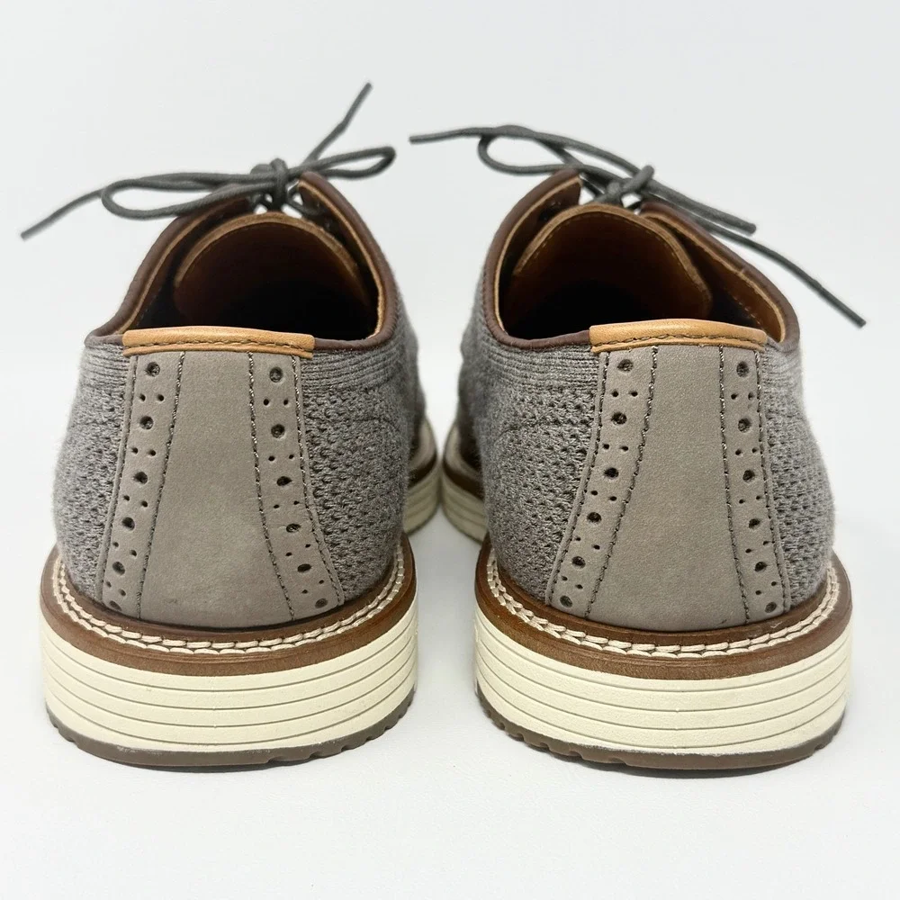 Johnston & Murphy Mens Upton Knit Wingtip Gray‎ Dress Sneaker 20-5368 Size 10M